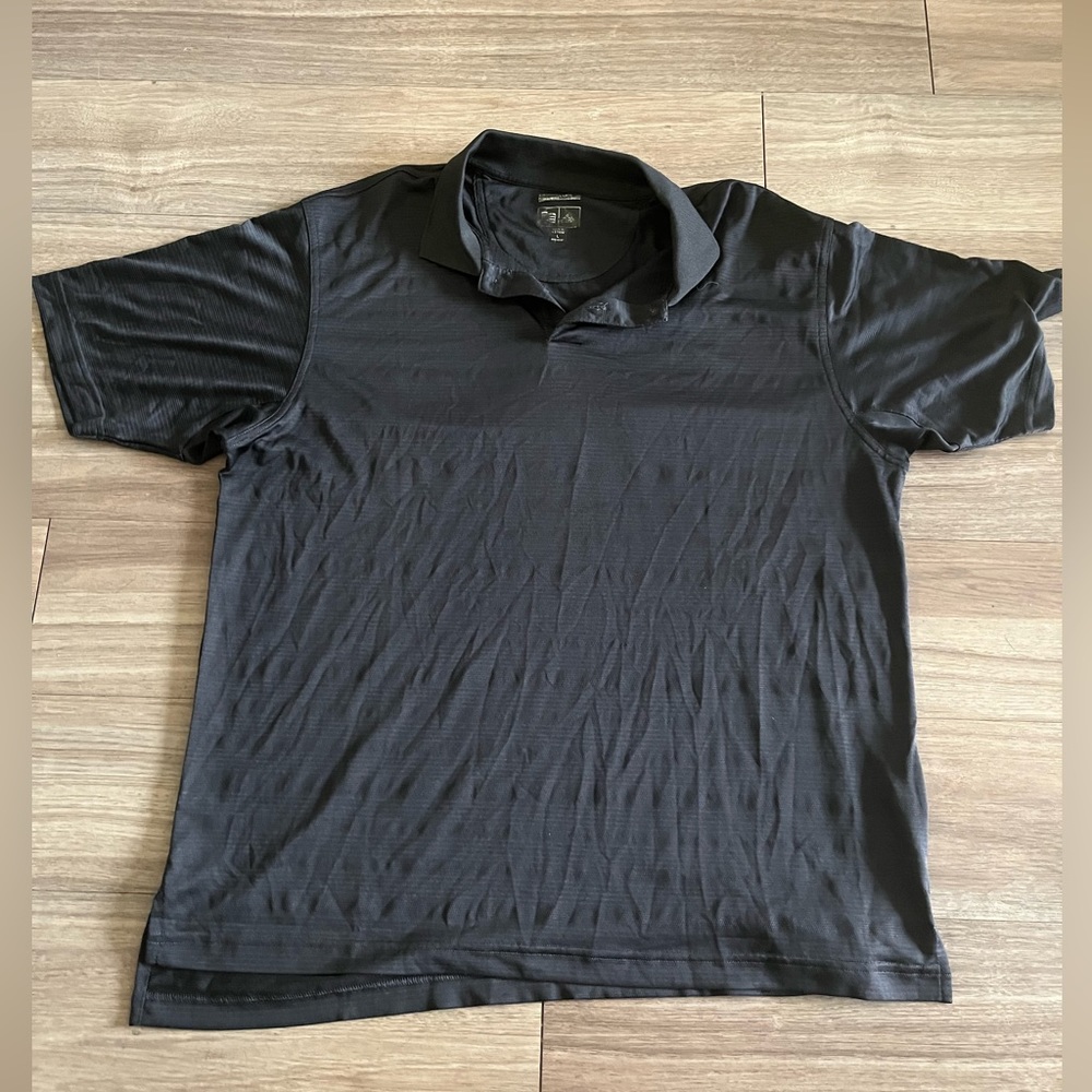 L black adidas golf shirt